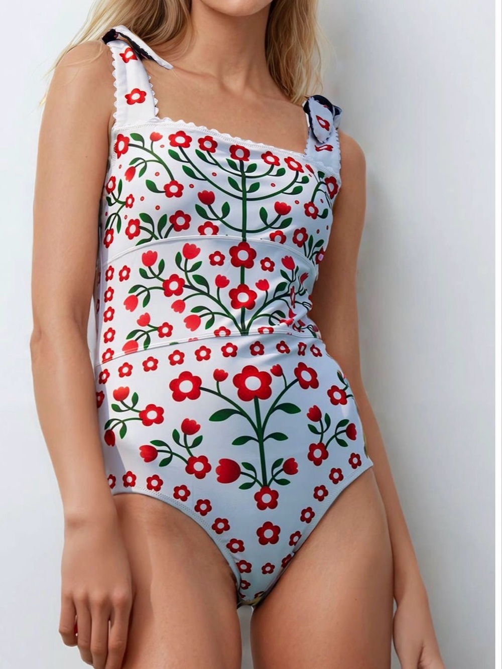 Jessie Zhao Day/Night Garden Reversible One-Piece Swimsuit with Tie Straps - Picture 4 of 14